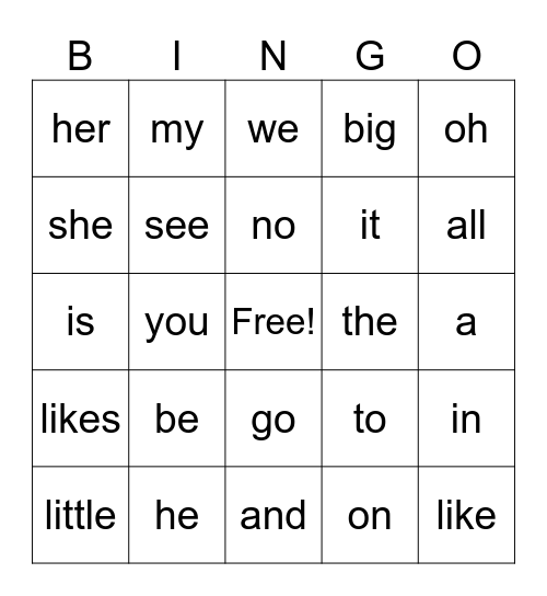 E. Readers -12 Bingo Card