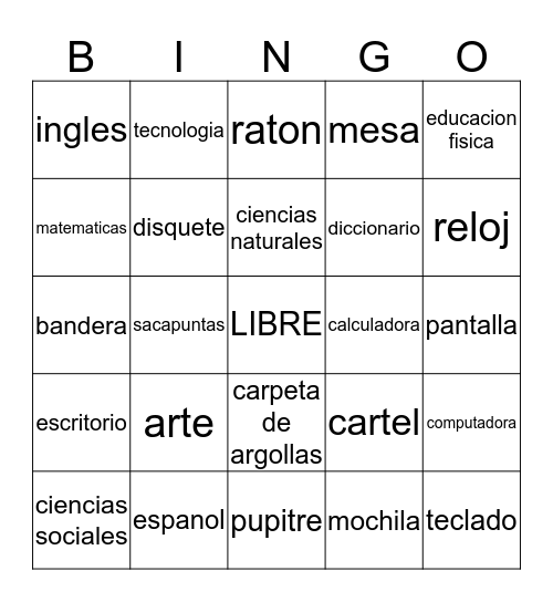 Clases Bingo Card
