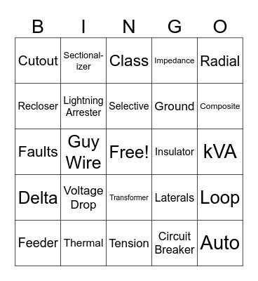 Electric Bingo Card