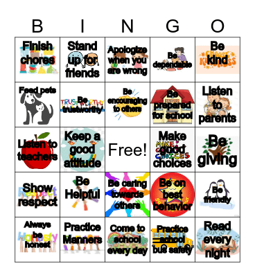 Responsibility Bingo! Bingo Card
