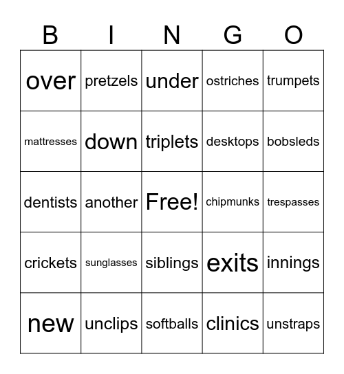 3.2 BINGO Card