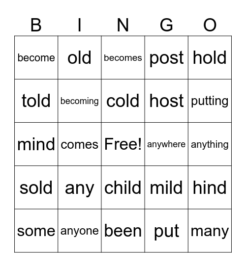 2.3 BINGO Card