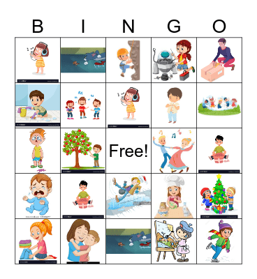 Past Tense Verbs Bingo Card