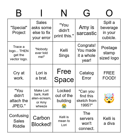 Graphics Bingo Card