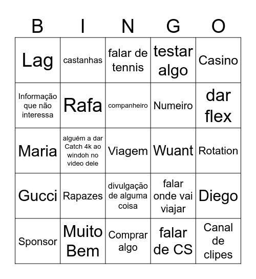 Windoh Bingo Card
