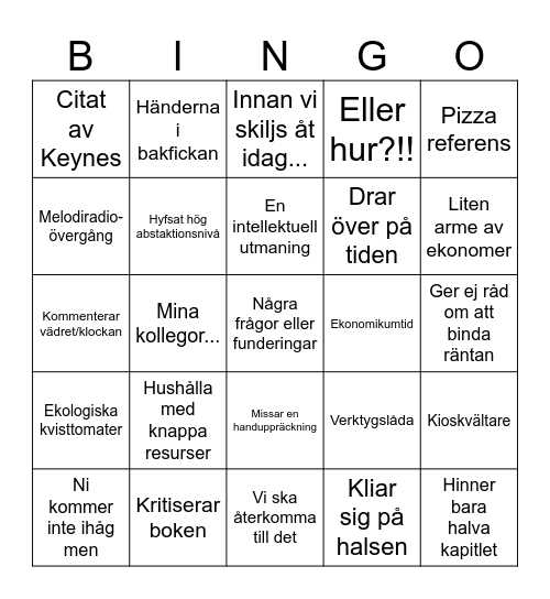 Nekbingo Card