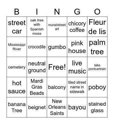 NOLA BINGO THANKSGIVING 2023 Bingo Card