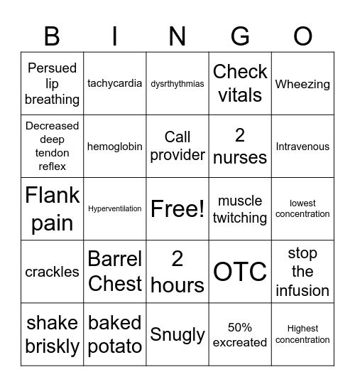 Last TEST Bingo Card