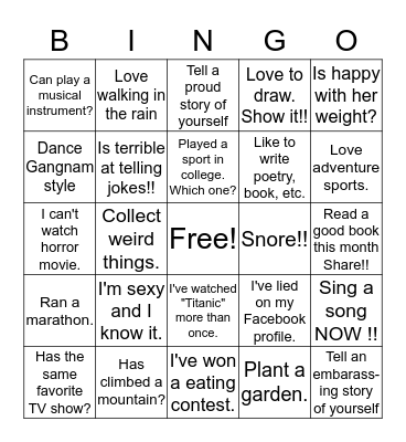 Get to know you DEVIL!!  Bingo Card