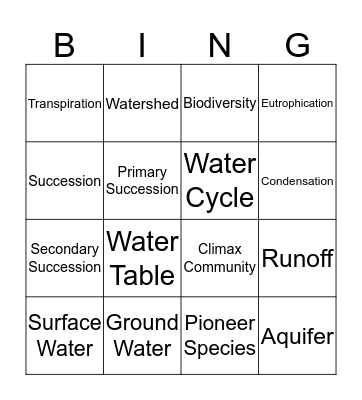 Environmental Changes- Quiz Bingo Card