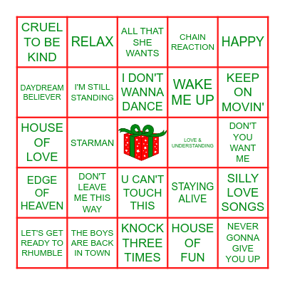 SMASH HITS Bingo Card