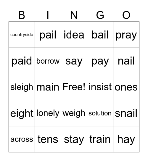 Ay AI bingo with vocab 3.1 wonders Bingo Card