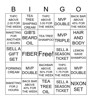 SPORTCLIPS BINGO Card