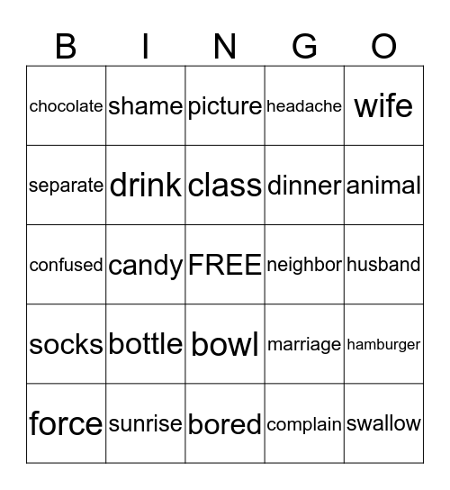 Bingo Card