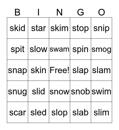 S-Blend BLEND-O Bingo Card