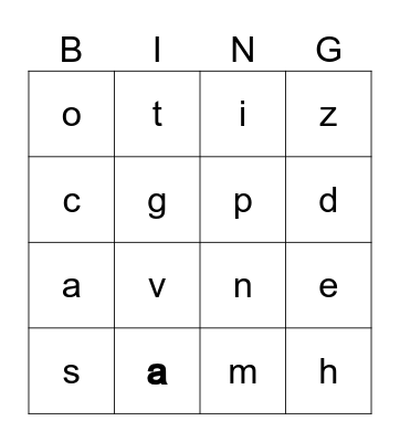 CKLA Skills 4 sounds Bingo Card
