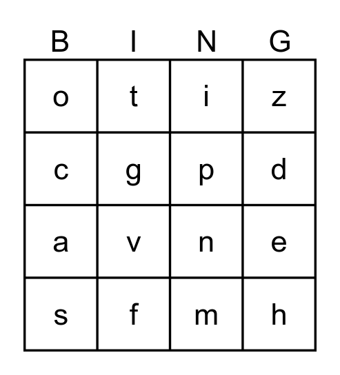 CKLA Skills 4 sounds Bingo Card