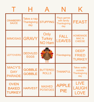 Fall Themed Bingo Card