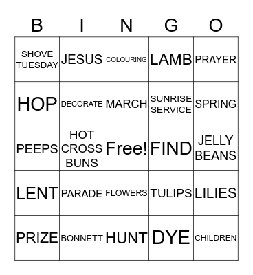 EASTER Bingo Card