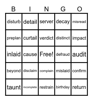 REWARDS Lesson 3 BINGO Card
