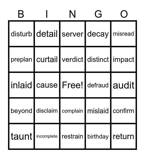 REWARDS Lesson 3 BINGO Card