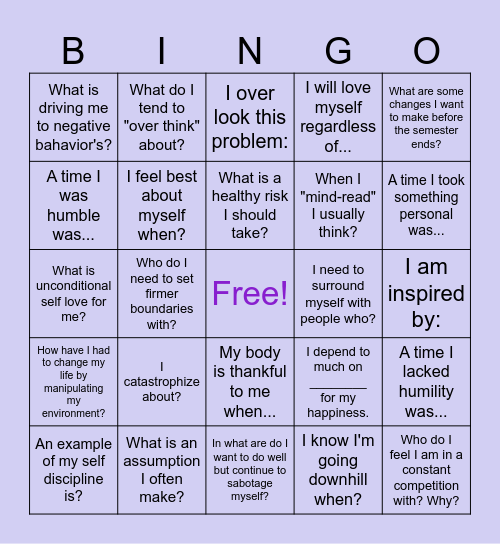 INSIGHT Bingo Card