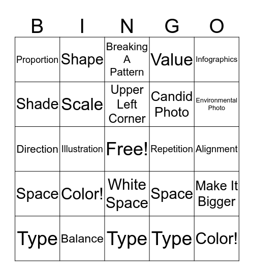 Design  Bingo Card