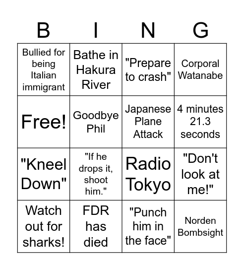 Unbroken Bingo 2 Bingo Card