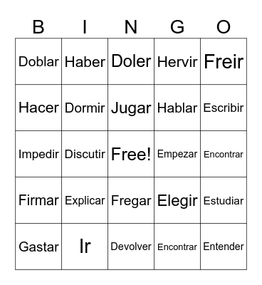 Expat Kids Bingo (More Verbs!) Bingo Card