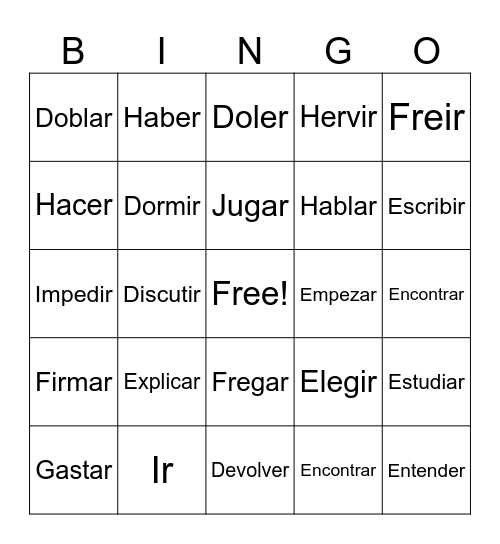 Expat Kids Bingo (More Verbs!) Bingo Card