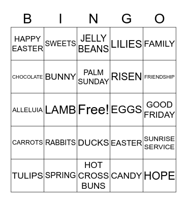 EASTER Bingo Card