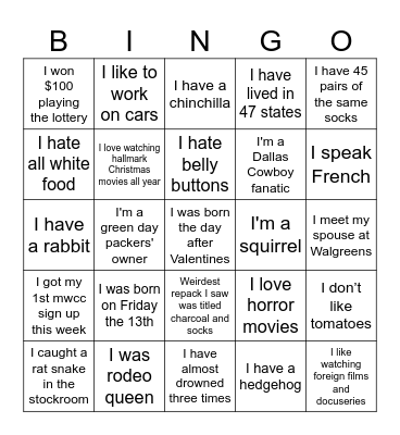 WALGREENS DISTRICT 362 BINGO Card