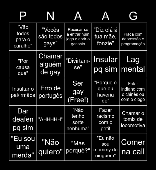 Bingatas Bingo Card