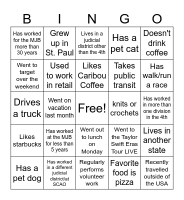 Find Someone Who...BINGO! Bingo Card