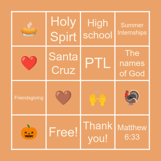 ELEVATE FRIENDSGIVING 🍁 BINGO Card