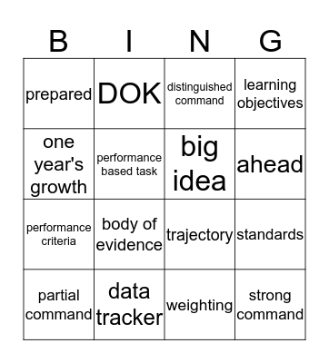 SLO BINGO Card