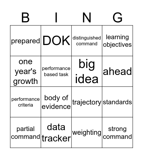 SLO BINGO Card