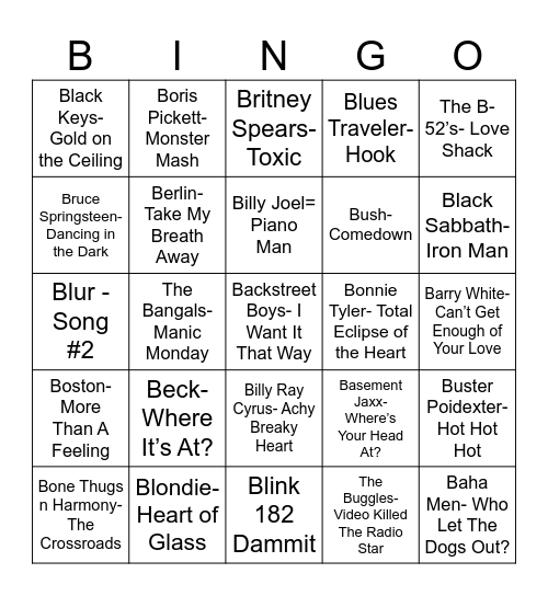 Total Quiz Trivia Presents: Radio "B"ingo Bingo Card