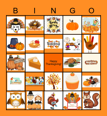 Thanksgiving Bingo Card