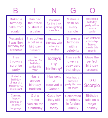 Leslie's Birthday Bingo <3 Bingo Card