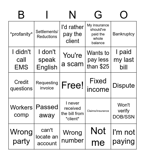 ARCG Bingo Card