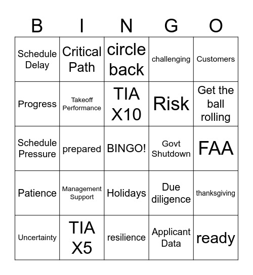 are we there yet? Bingo Card
