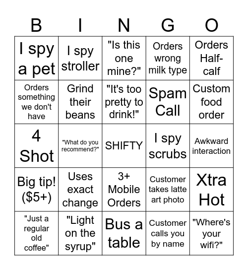 River Rock  - Thanksgiving Bingo Card