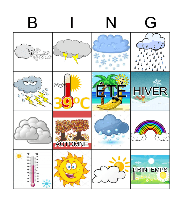 LA MÉTÉO Bingo Card