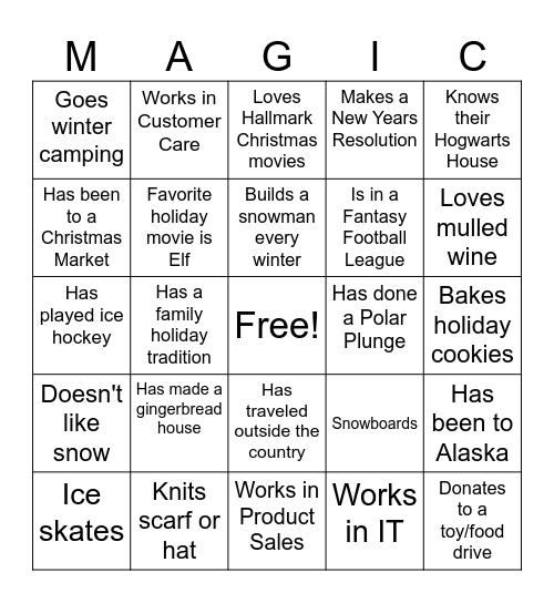 GSOFCT Holiday Staff Party Bingo Card