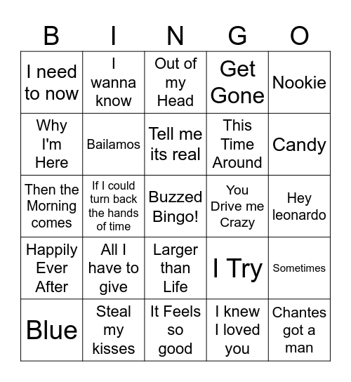Now thats what I call music V3 and V4 Bingo Card