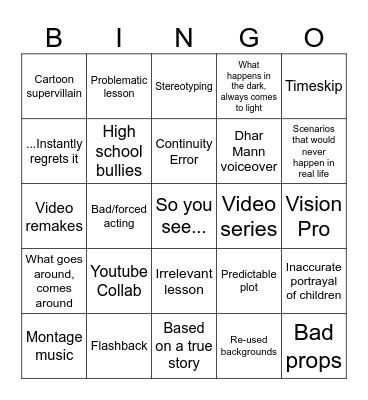 Dhar Mann Bingo Card
