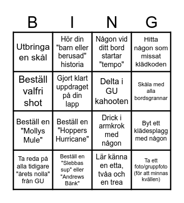 GU-Bingo Card