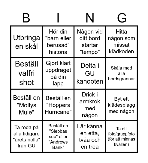 GU-Bingo Card