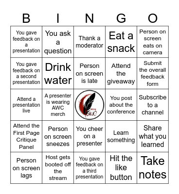 AWC 2024 Bingo Card